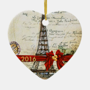 I LIEBE-PARIS-WEIHNACHTENverzierung Keramik Ornament