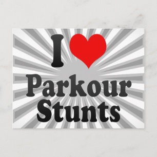 I Liebe Parkour Stunts Postkarte