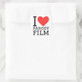 I Liebe Parody-Film Quadratischer Aufkleber (Tasche)