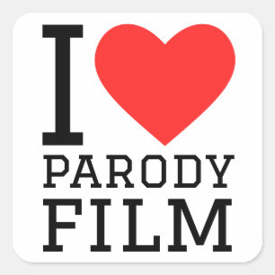 I Liebe Parody-Film Quadratischer Aufkleber