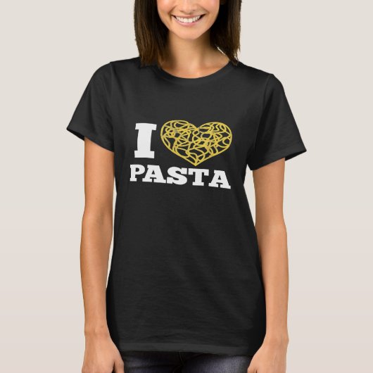 I Liebe Pasta Niedlich Spaghetti Italienisches Leb T-Shirt (Vorderseite)