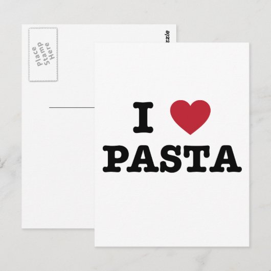 I Liebe Pasta Postkarte (Vorne/Hinten)