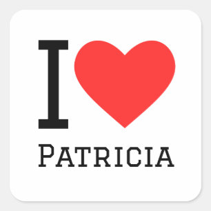 I Liebe Patricia Quadratischer Aufkleber