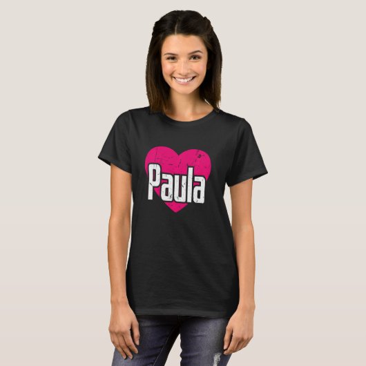 I Liebe Paula Niedlicher Vorname I Herz Paula T-Shirt (Vorne ganz)