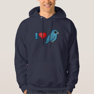 I Liebe pazifisches Parrotlets (blau) Hoodie