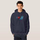I Liebe pazifisches Parrotlets (blau) Hoodie (Vorne ganz)