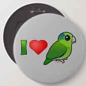I Liebe pazifisches Parrotlets (Grün) Button (Vorne & Hinten)