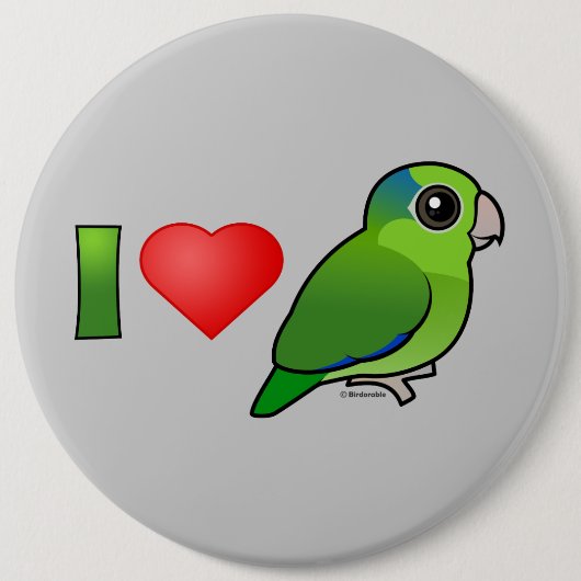 I Liebe pazifisches Parrotlets (Grün) Button (Vorderseite)