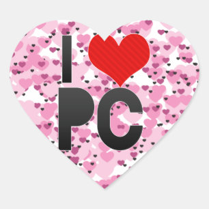 I Liebe PC Herz-Aufkleber