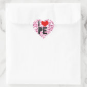 I LIEBE PE Herz-Aufkleber (Tasche)