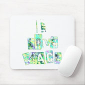 I Liebe Peace Beautiful Art Print Text Design Mousepad (Mit Mouse)
