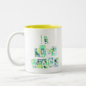 I Liebe Peace Beautiful Art Print Text Design Zweifarbige Tasse (Links)