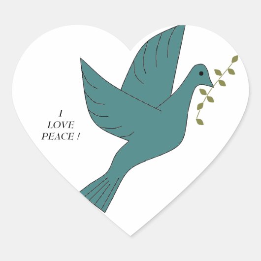I LIEBE PEACE ! Herz-Aufkleber (Vorderseite)