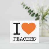 I LIEBE PEACHES POSTKARTE (Stehend Vorderseite)