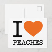 I LIEBE PEACHES POSTKARTE (Vorne/Hinten)
