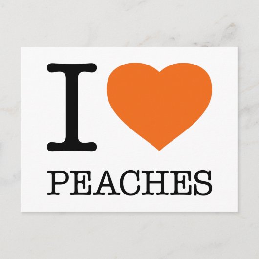 I LIEBE PEACHES POSTKARTE (Vorderseite)