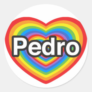 I Liebe Pedro. Liebe I Sie Pedro. Herz Runder Aufkleber