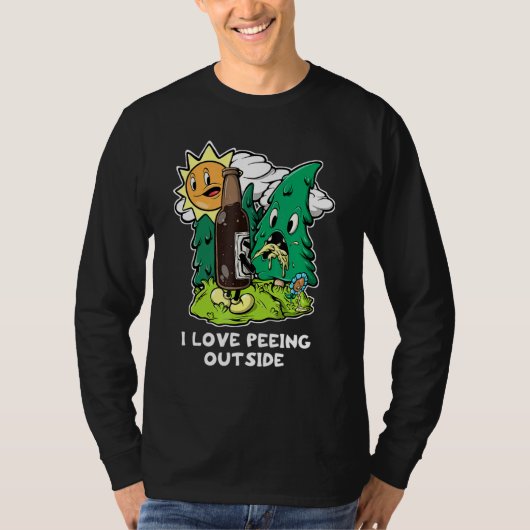 I Liebe Peeing Außerhalb Retro Camping trinken Hik T-Shirt (Vorderseite)