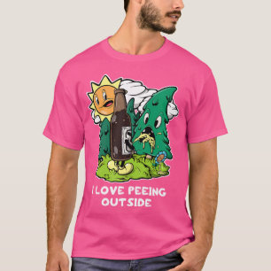 I Liebe Peeing Außerhalb Retro Funny Camping trink T-Shirt