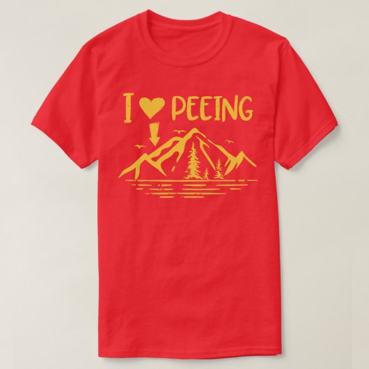 I Liebe Peeing Funny Camping Außenbereich T-Shirt (Design vorne)