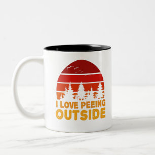 I Liebe Peeing Outdoor Funny Wandern Camping Außen Zweifarbige Tasse