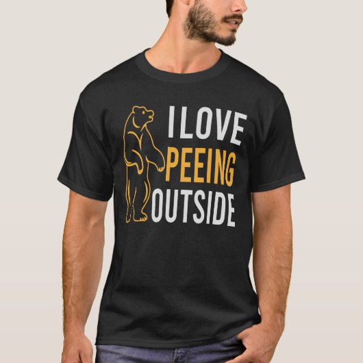 I Liebe Peeing Outdoor lustiges Camping Wandern T-Shirt (Vorderseite)