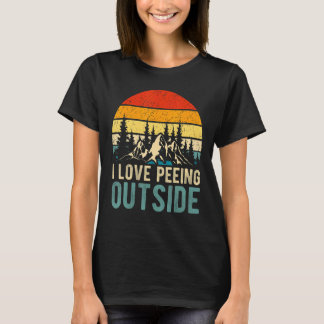 I Liebe Peeing Outdoor Retro Camping Wandern T-Shirt