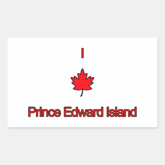 I Liebe PEI Prince Edward Island Rechteckiger Aufkleber (Vorderseite)