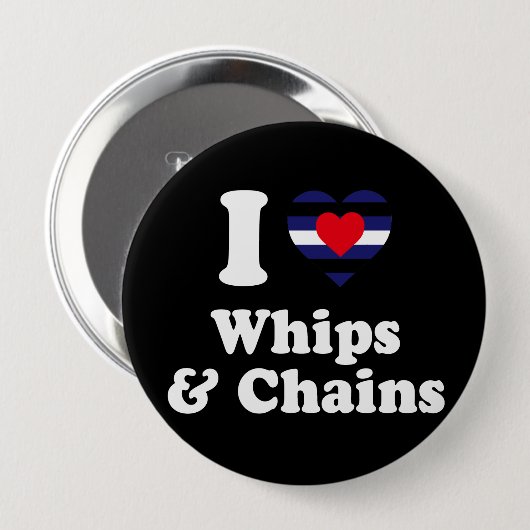 I Liebe-Peitschen und Ketten - Button (Vorne & Hinten)
