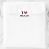 I Liebe Pelikane Quadratischer Aufkleber (Tasche)