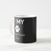 I Liebe Pembroke Welsh Corgi Hund Sondertext Kaffeetasse (Vorderseite Links)