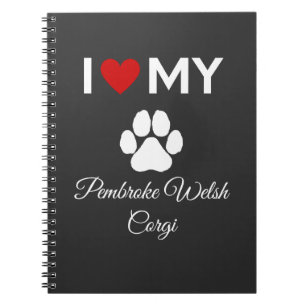 I Liebe Pembroke Welsh Corgi Hund Sondertext Notizblock