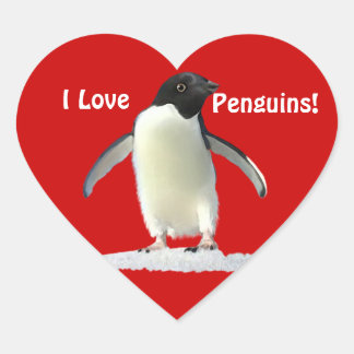 I LIEBE PENGUINS Niedlich Heart Stickers