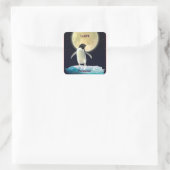 I LIEBE PENGUINS Niedliche Pinguinkleber Quadratischer Aufkleber (Tasche)