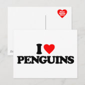 I LIEBE PENGUINS POSTKARTE (Vorne/Hinten)