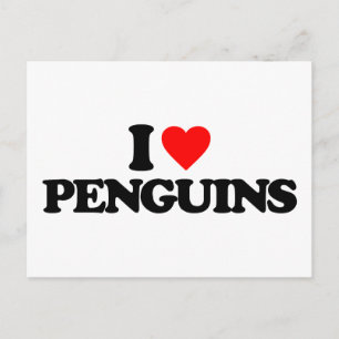 I LIEBE PENGUINS POSTKARTE