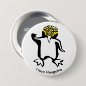 I Liebe PENGUINS - Tierliebhaber - Natur Button (Vorne & Hinten)
