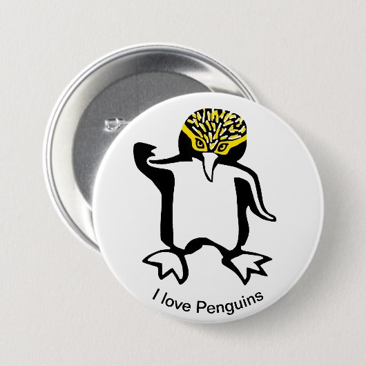I Liebe PENGUINS - Tierliebhaber - Natur Button (Vorne & Hinten)