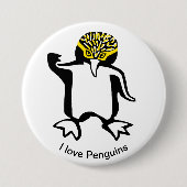 I Liebe PENGUINS - Tierliebhaber - Natur Button (Vorderseite)