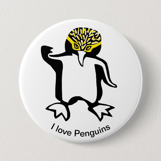 I Liebe PENGUINS - Tierliebhaber - Natur Button (Vorderseite)