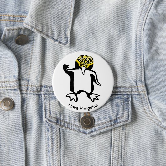 I Liebe PENGUINS - Tierliebhaber - Natur Button (Beispiel)