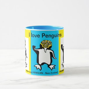 I Liebe PENGUINS - Wildtiere - Natur - Gelb Tasse