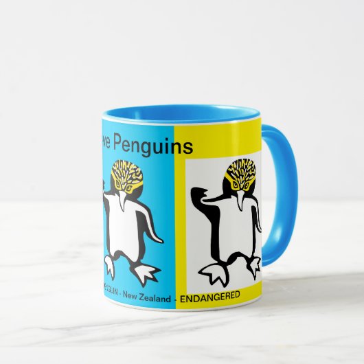 I Liebe PENGUINS - Wildtiere - Natur - Gelb Tasse (VorderseiteRechts)