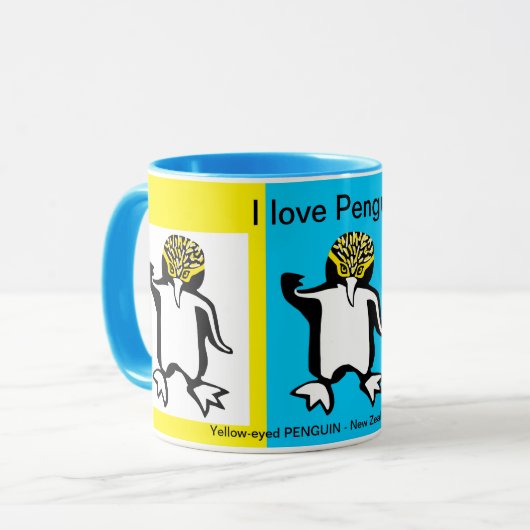I Liebe PENGUINS - Wildtiere - Natur - Gelb Tasse (Vorderseite Links)