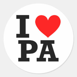 I Liebe Pennsylvania Design Runder Aufkleber