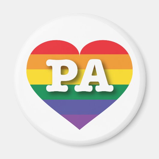 I Liebe Pennsylvania Gay Pride Rainbow Heart Magnet (Vorne)