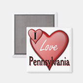I Liebe Pennsylvania Magnet (Vorderseite/Rückseite)