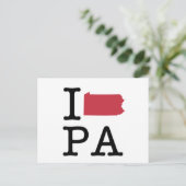 I Liebe Pennsylvania Postkarte (Stehend Vorderseite)