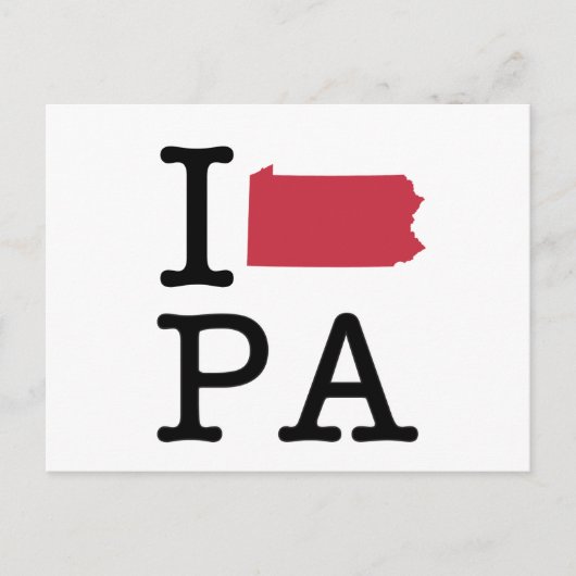 I Liebe Pennsylvania Postkarte (Vorderseite)