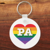 I Liebe Pennsylvania Rainbow Heart Schlüsselanhänger (Vorderseite)
